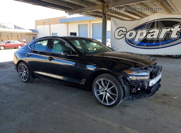 KMTG34SC7RU143068 2024 GENESIS G70 Black Передня права чверть