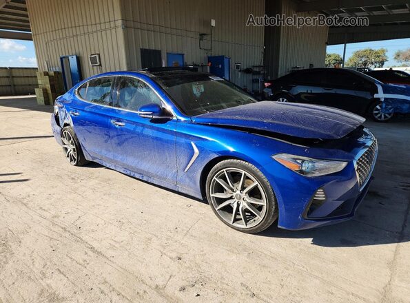 KMTG44LA1MU067057 2021 GENESIS G70 Blue Delantero derecho