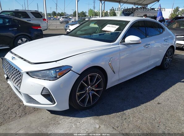 KMTG54LE2KU034078 2019 GENESIS G70 White Առջևի ձախ երեք քառորդ տեսարան
