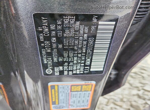 KMUMCDTC0PU109483 2023 GENESIS GV70 Gray Widok naklejki z numerem VIN