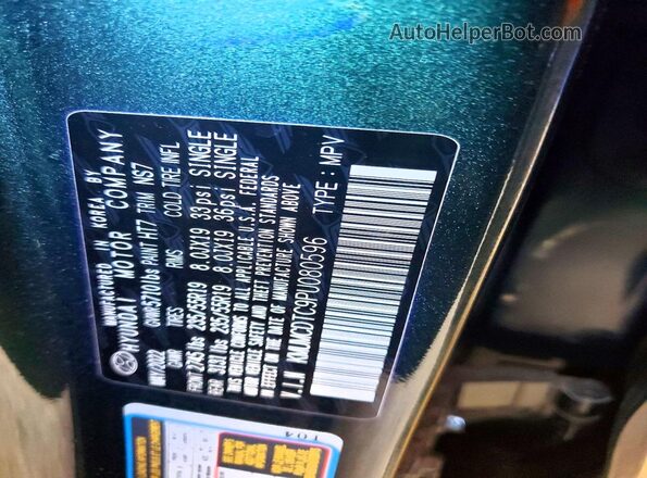 KMUMCDTC9PU080596 2023 GENESIS GV70 Green VIN კოდის სტიკერის ხედი