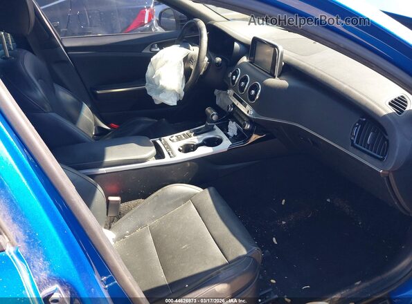 KNAE35LC1M6089173 2021 KIA STINGER Blue Widok wnętrza z przodu
