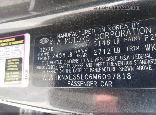 KNAE35LC6M6097818 2021 KIA STINGER Black Vista del compartimento del motor