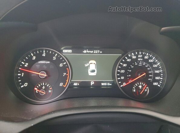 KNAE45LC5L6072632 2020 KIA STINGER Gray Սարքավորումների վահանակի տեսք