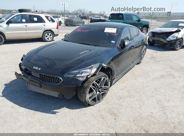 KNAE45LCXN6102159 2022 KIA STINGER Black Առջևի ձախ երեք քառորդ տեսարան