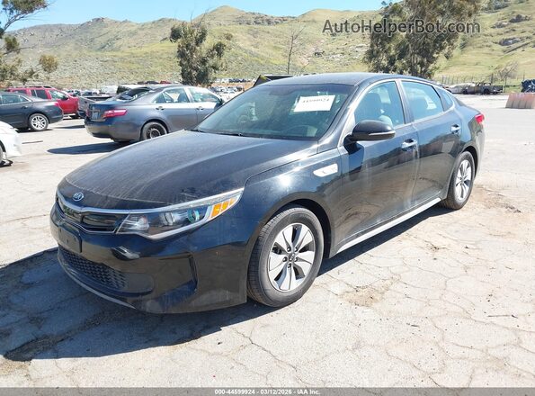 KNAGT4LE6H5017255 2017 KIA OPTIMA HYBRID Black წინა მარცხენა ხედი სამი მეოთხედიდან