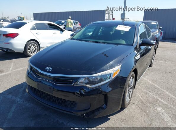 KNAGT4LE8H5012607 2017 KIA OPTIMA HYBRID Black Передня ліва чверть