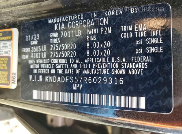 KNDADFS57R6029316 2024 KIA EV9 Серый 