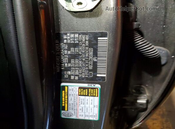 KNDC3DLC0N5066320 2022 KIA EV6 Gray Вид наклейки з VIN-кодом