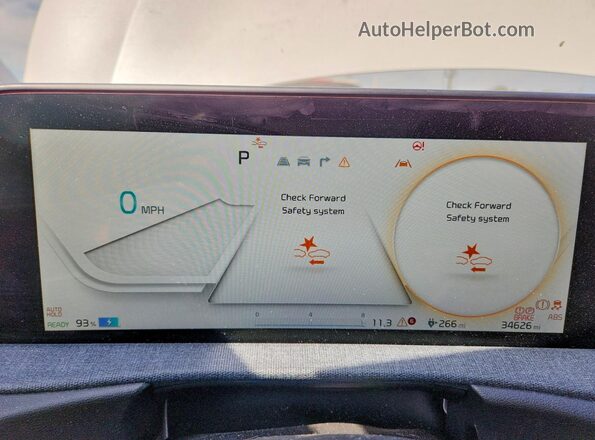 KNDC3DLC8N5074004 2022 KIA EV6 White Instrument cluster view