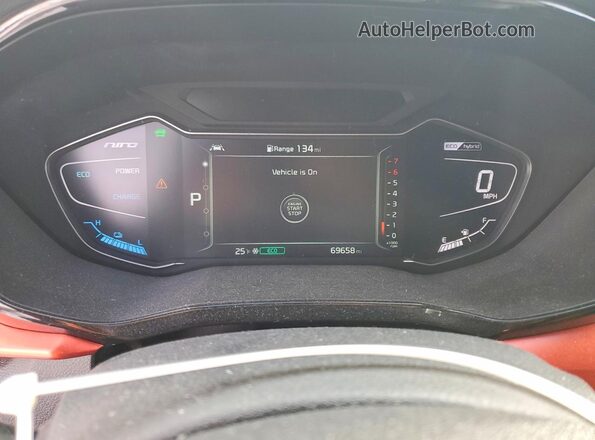 KNDCC3LC3M5476926 2021 KIA NIRO Orange Instrument cluster view
