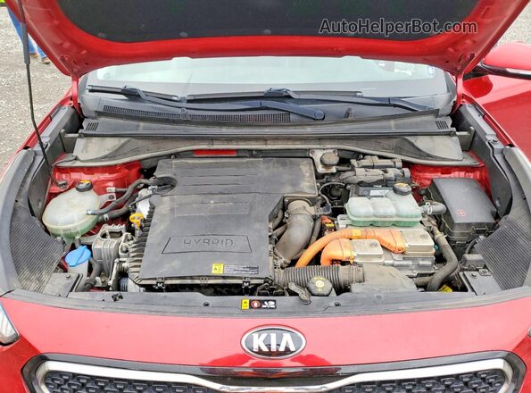 KNDCE3LC1K5259396 2019 KIA NIRO Red ძრავის განყოფილების ხედი