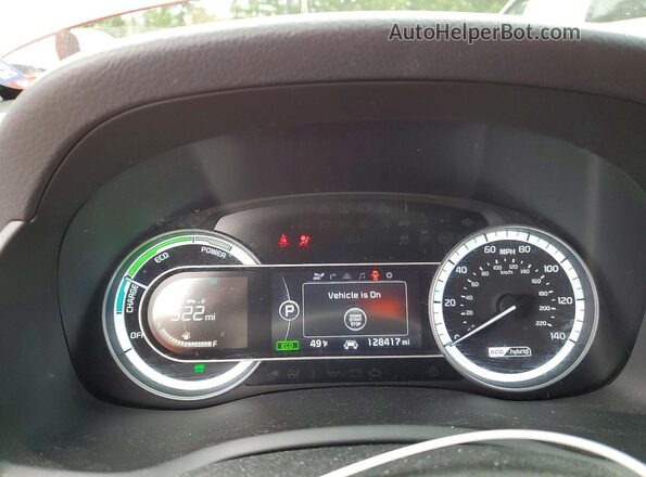 KNDCE3LC1K5259396 2019 KIA NIRO Red ხელსაწყოთა პანელის ხედი