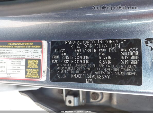 KNDCE3LC4M5486701 2021 KIA NIRO Blue Вид підкапотного простору