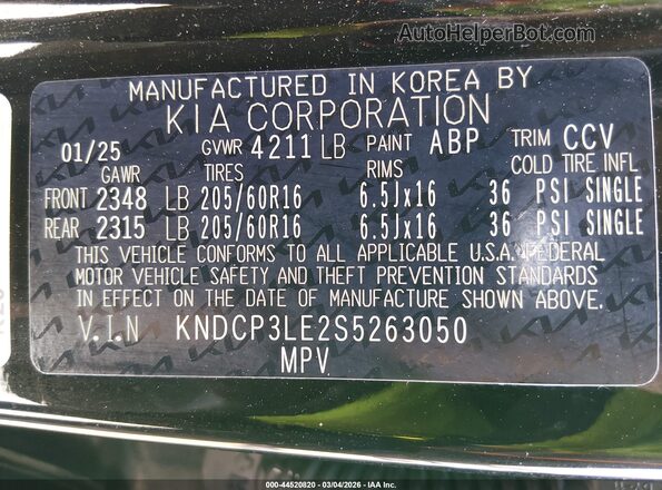 KNDCP3LE2S5263050 2025 KIA NIRO Black Շարժիչի բաժամունքի տեսք