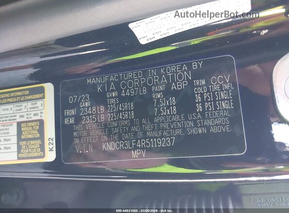 KNDCR3LF4R5119237 2024 KIA NIRO PLUG-IN HYBRID Black Engine compartment view