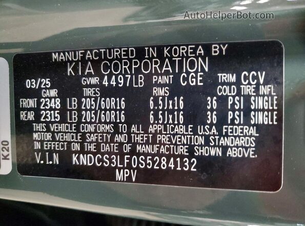 KNDCS3LF0S5284132 2025 KIA NIRO Gray Vista interior de 360 grados