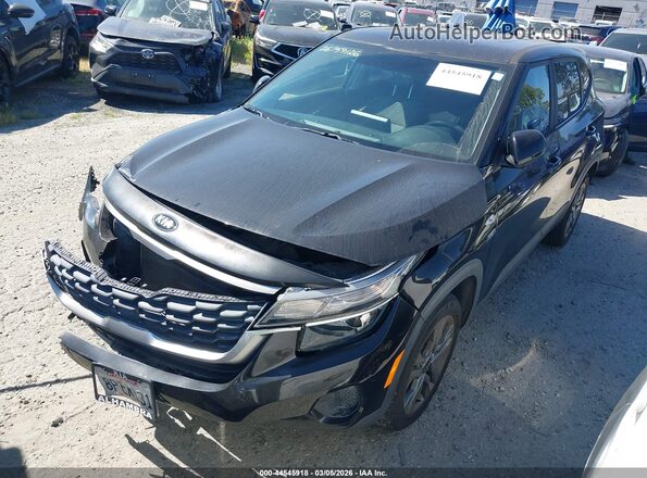 KNDEPCAAXM7047611 2021 KIA SELTOS Black Передня ліва чверть