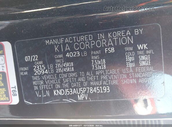 KNDJ53AU5P7845193 2023 KIA SOUL Black 