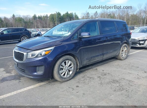KNDMB5C13J6367938 2018 KIA SEDONA Dark Blue Առջևի ձախ երեք քառորդ տեսարան