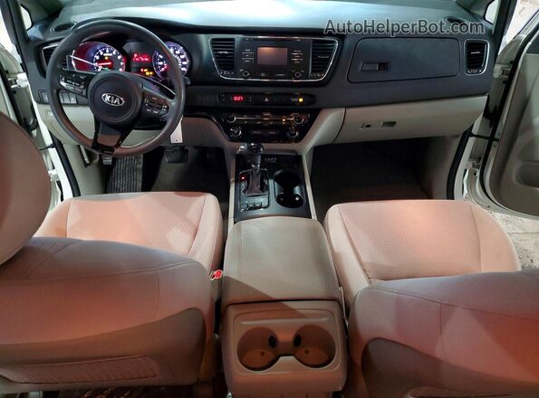 KNDMB5C14G6189806 2016 KIA SEDONA White Առջևի վահանակի տեսք