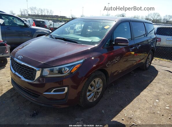 KNDMB5C14K6533501 2019 KIA SEDONA Maroon Front left