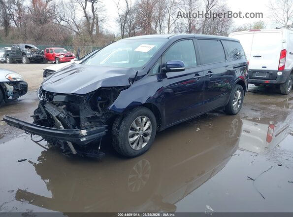 KNDMB5C14L6597796 2020 KIA SEDONA Blue Առջևի ձախ երեք քառորդ տեսարան