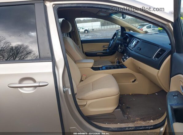 KNDMB5C16G6189449 2016 KIA SEDONA Tan წინა სალონის ხედი