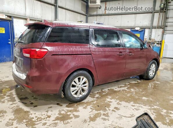 KNDMB5C19G6210701 2016 KIA SEDONA Бордовый Задняя правая четверть