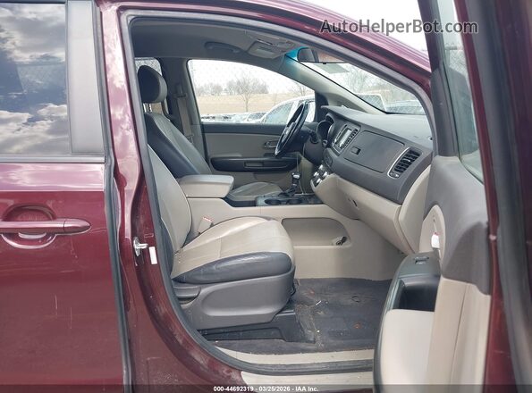 KNDMB5C19J6375123 2018 KIA SEDONA Maroon Widok wnętrza z przodu