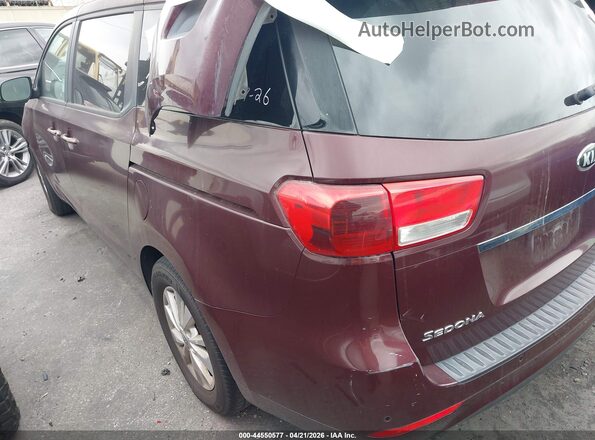 KNDMB5C1XH6251324 2017 KIA SEDONA Burgundy Հետևի ձախ