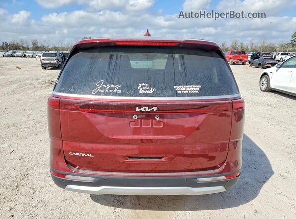KNDNB4H3XP6249385 2023 KIA CARNIVAL Burgundy Rear view