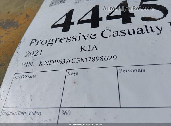 KNDP63AC3M7898629 2021 KIA SPORTAGE Orange Vista del compartimento del motor