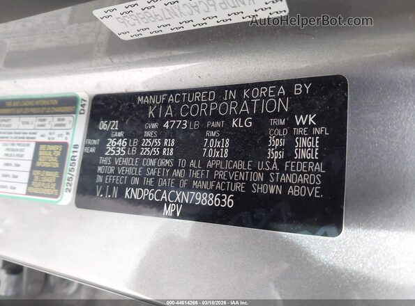 KNDP6CACXN7988636 2022 KIA SPORTAGE Silver ძრავის განყოფილების ხედი