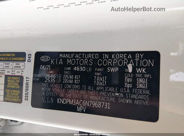 KNDPM3AC6N7968731 2022 KIA SPORTAGE White ძრავის განყოფილების ხედი