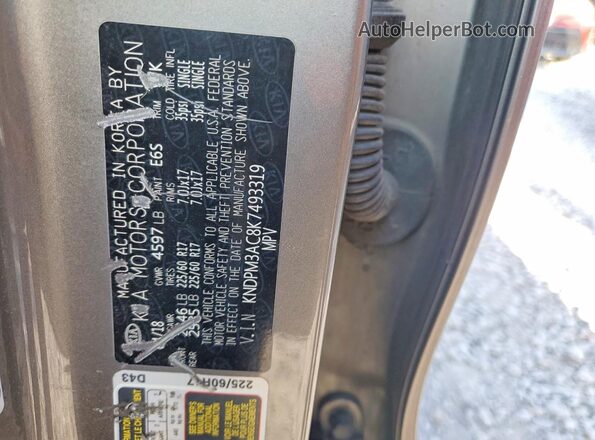 KNDPM3AC8K7493319 2019 KIA SPORTAGE Серый 