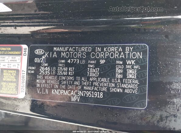 KNDPMCAC3N7951918 2022 KIA SPORTAGE Black Вид підкапотного простору