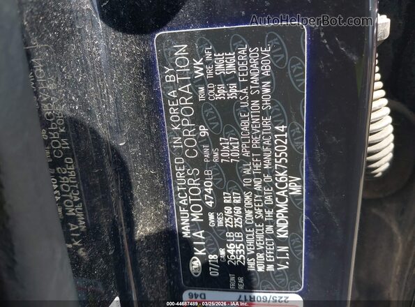 KNDPMCAC6K7550214 2019 KIA SPORTAGE Black Engine compartment view