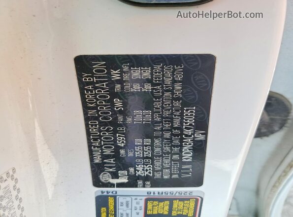 KNDPN3AC4K7560351 2019 KIA SPORTAGE White 
