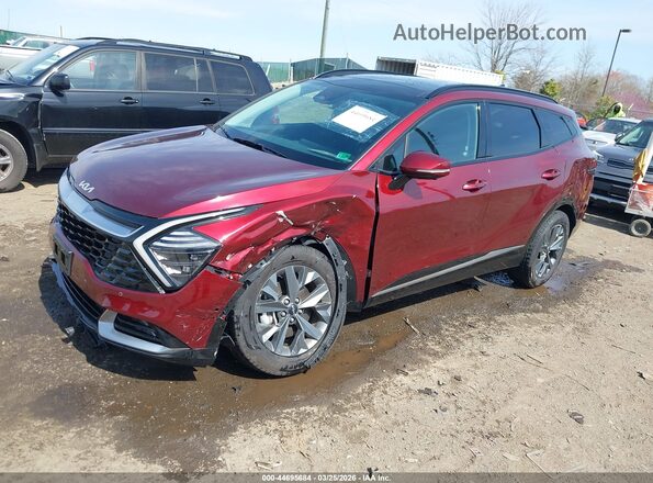 KNDPXCDG2S7184595 2025 KIA SPORTAGE HYBRID Maroon წინა მარცხენა ხედი სამი მეოთხედიდან