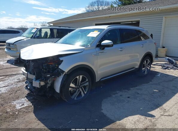 KNDRHDLG9P5223070 2023 KIA SORENTO HYBRID Серебряный Передняя левая четверть