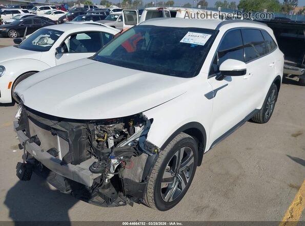 KNDRHDLG9R5259778 2024 KIA SORENTO HYBRID White Vista tres cuartos delantera izquierda