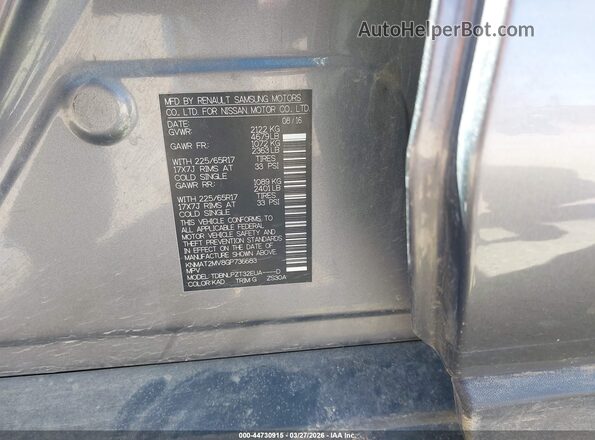 KNMAT2MV8GP736683 2016 NISSAN ROGUE Gray 