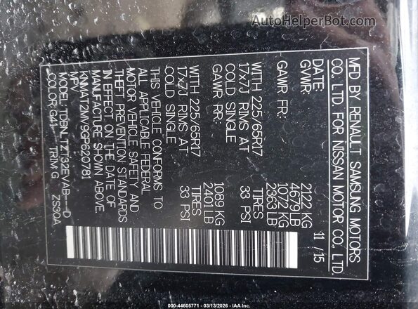 KNMAT2MV9GP620781 2016 NISSAN ROGUE Black 
