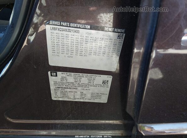 LRBFXCSA8LD213433 2020 BUICK ENVISION Brown Вид підкапотного простору