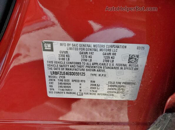 LRBFZLE46SD059125 2025 BUICK ENVISION Red 