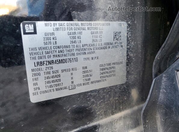 LRBFZNR45MD076118 2021 BUICK ENVISION Black 