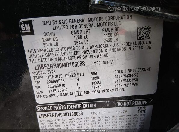 LRBFZNR49MD106088 2021 BUICK ENVISION Черный 