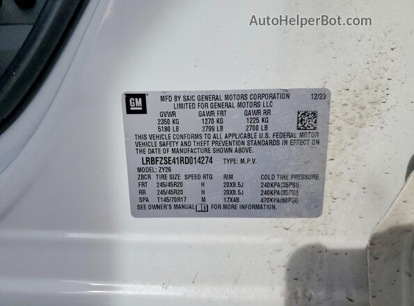 LRBFZSE41RD014274 2024 BUICK ENVISION White Вид підкапотного простору