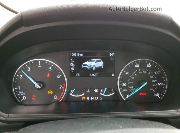 MAJ6S3GL6MC425920 2021 FORD ECOSPORT White Սարքավորումների վահանակի տեսք